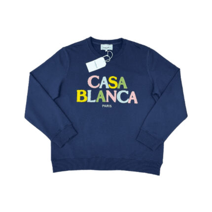 Casablanca Embroidered Logo Navy Sweatshirt